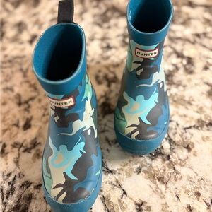 Hunter Kids Aqua Camo Rain Boots